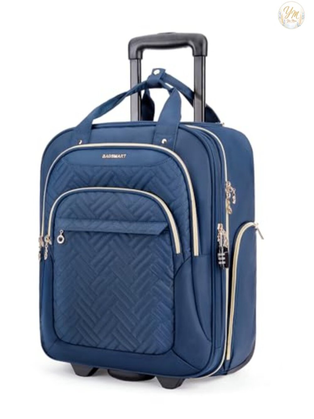 Underseat Carry-On Luggage 16" Softside Suitcase with Wheels Dark Blue